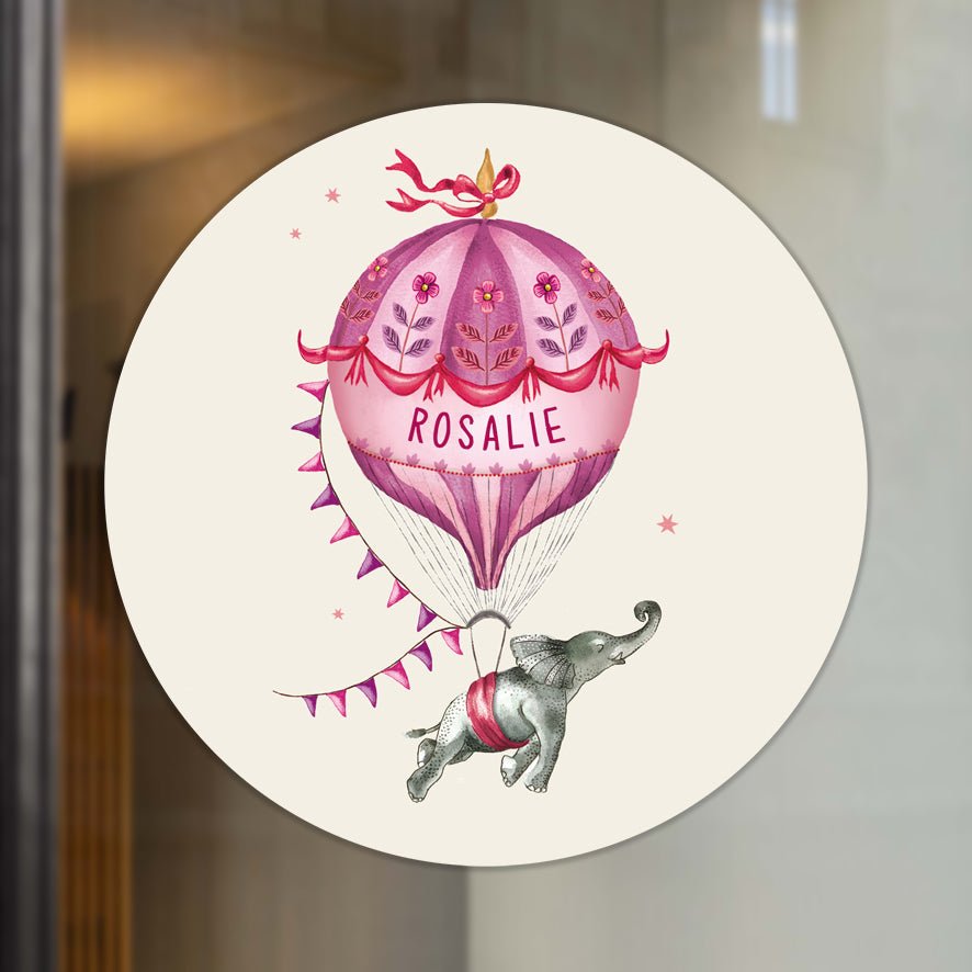Raamsticker Elephant Balloon Lila - Story of July