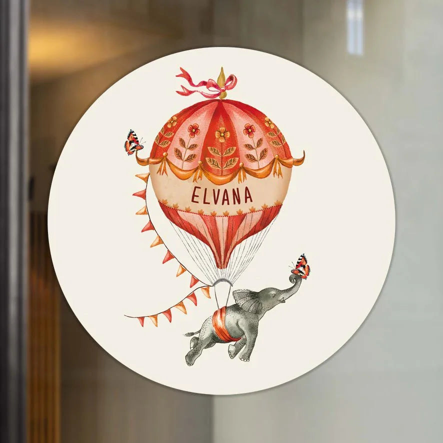 Raamsticker Elephant Balloon Orange - Story of July