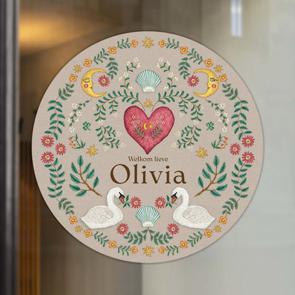 Raamsticker Embroider Swan Khaki - Story of July