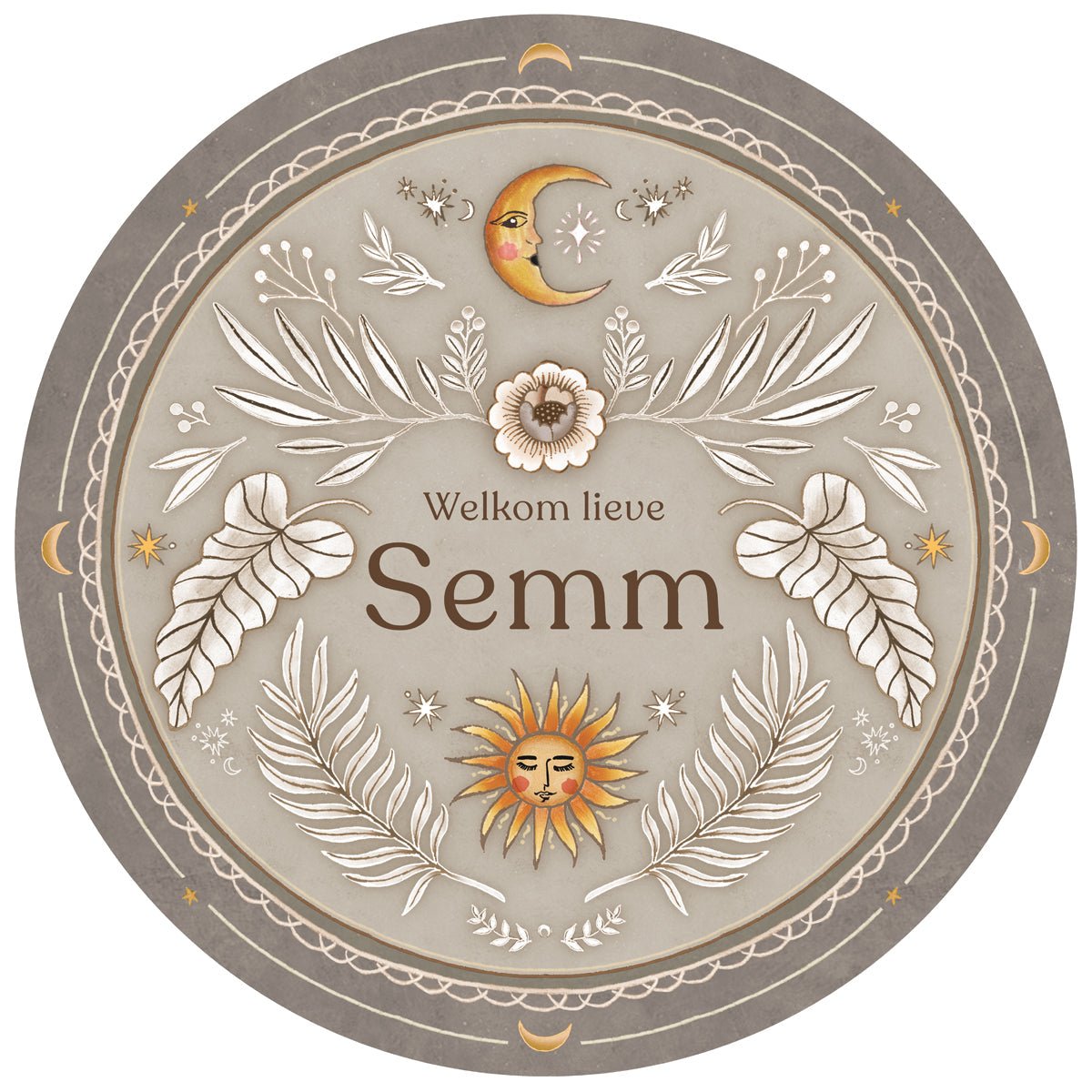 Raamsticker Moonchild Khaki - Story of July