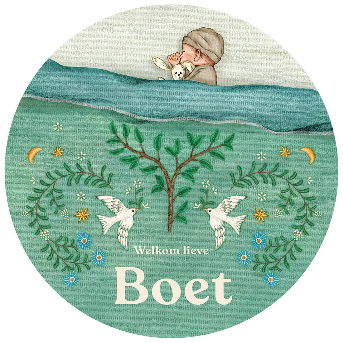 Raamsticker Sleep Tight Blue - Story of July