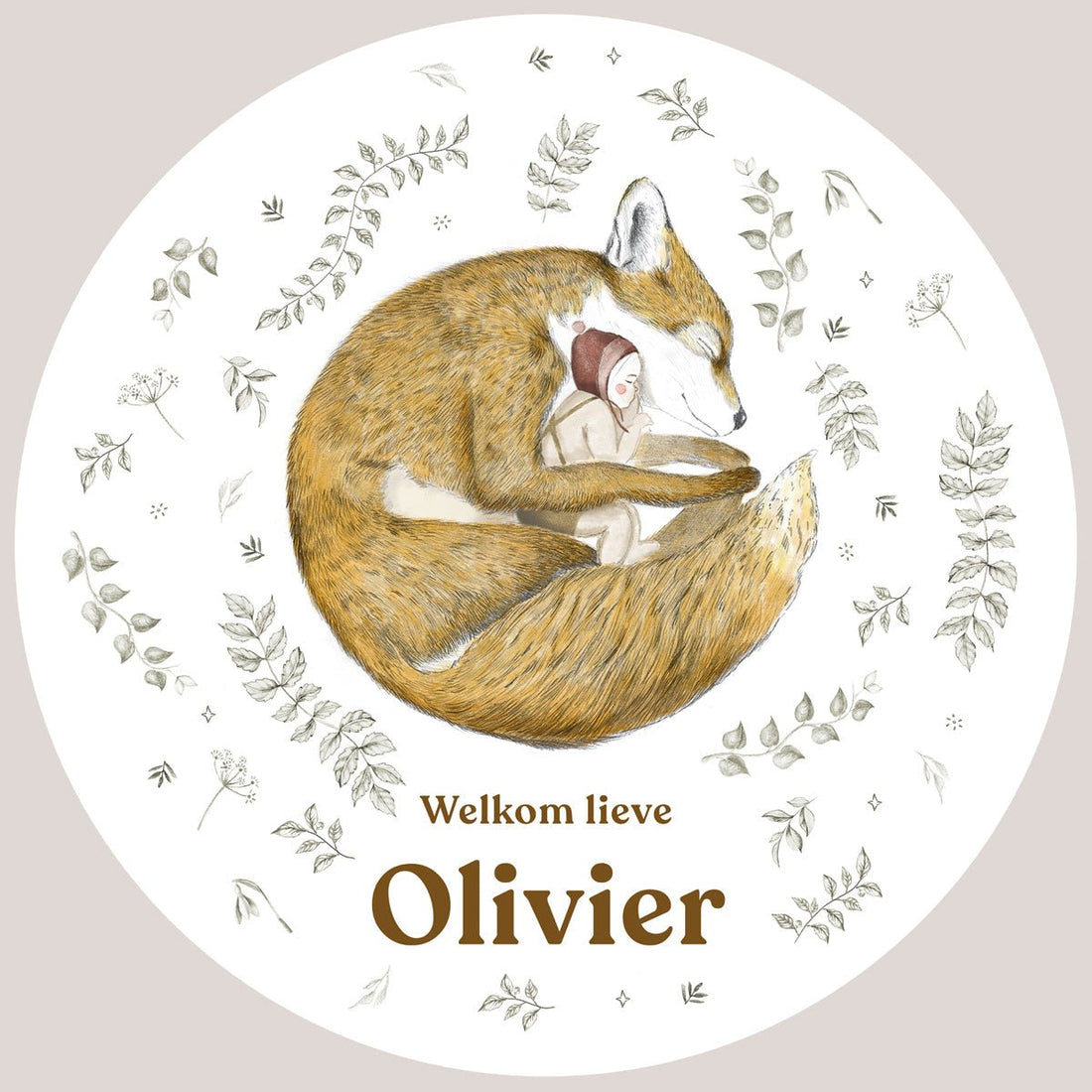 Raamsticker Sleeping Fox - Story of July