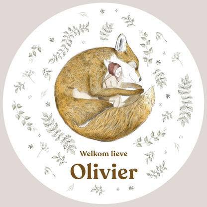 Raamsticker Sleeping Fox - Story of July