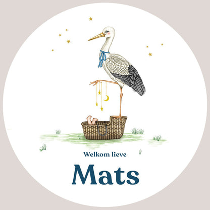 Raamsticker Stork Basket - Story of July