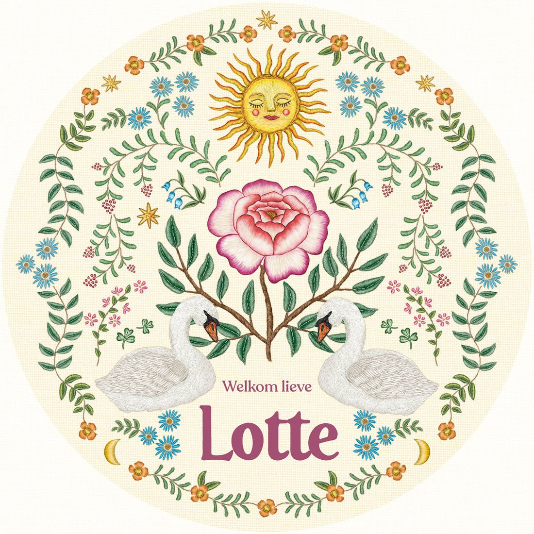 Raamsticker Swan Rose - Story of July