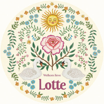 Raamsticker Swan Rose - Story of July