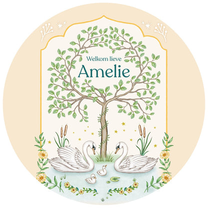 Raamsticker Swan Tree - Story of July