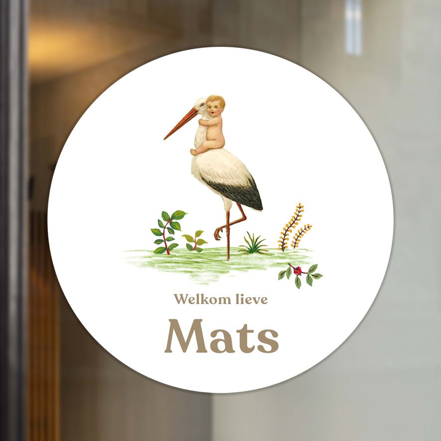 Raamsticker The Stork - Story of July