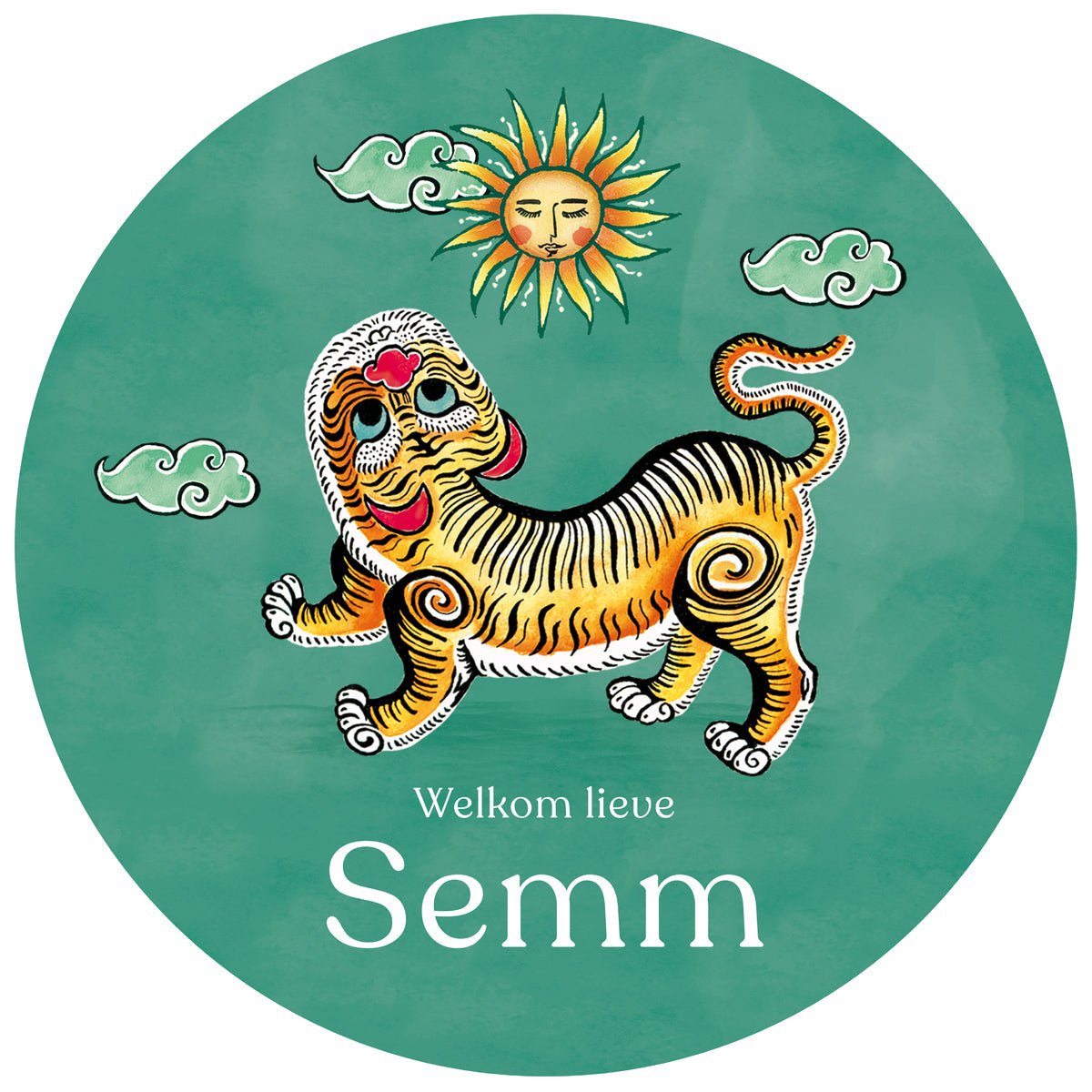 Raamsticker Tiger Green - Story of July