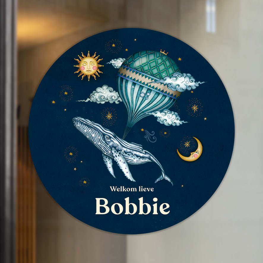 Raamsticker Whale Balloon - Story of July