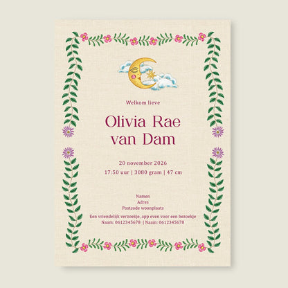 Sample Embroider Flower Swan Pink - Story of July