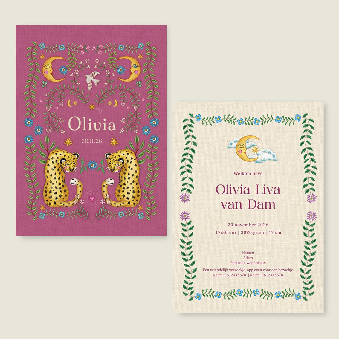 Sample Embroider Panter Pink - Story of July