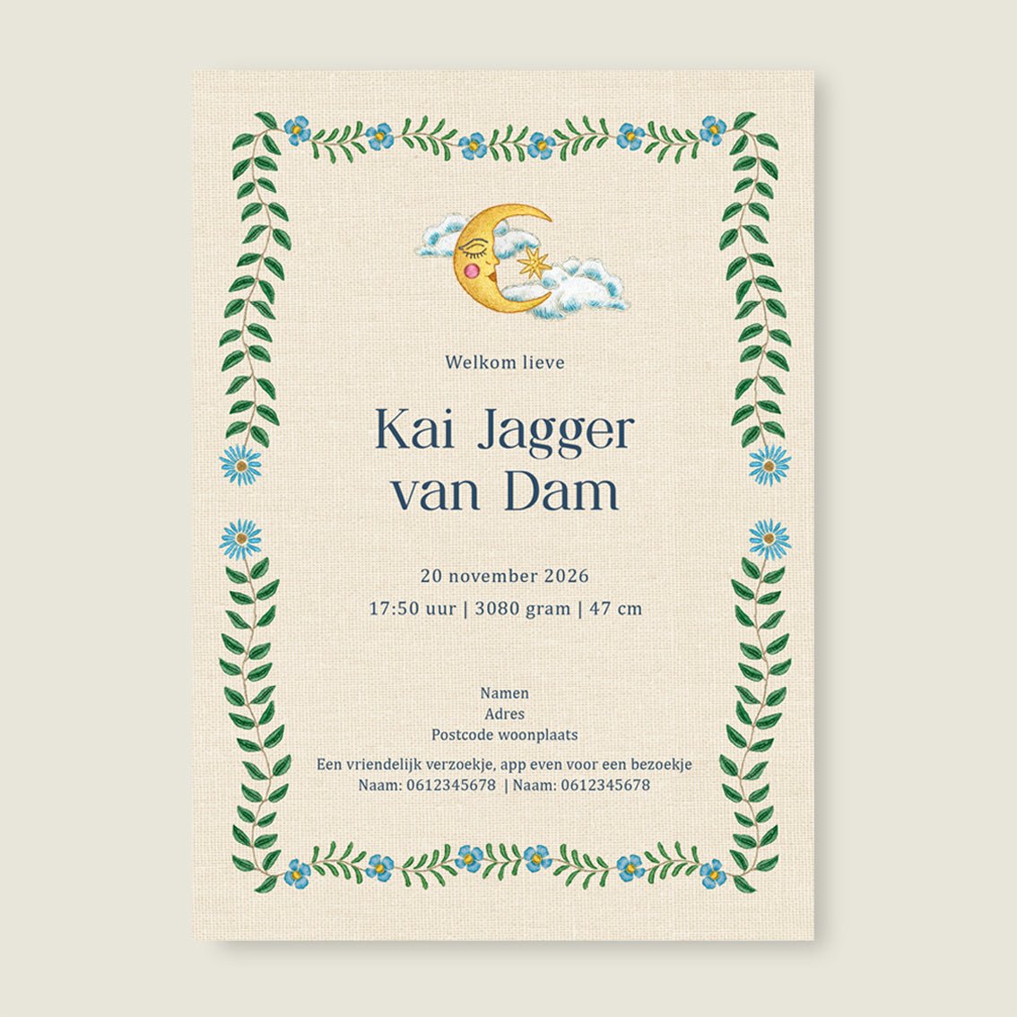 Sample Embroider Rabbit Blue - Story of July