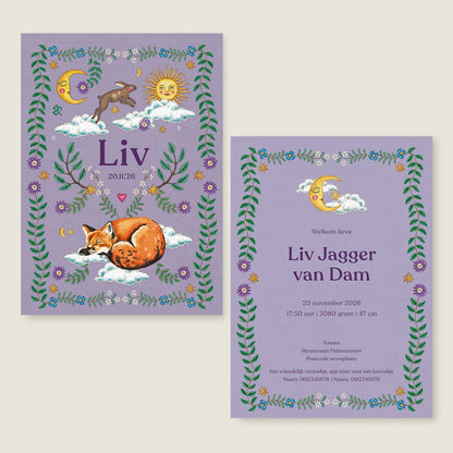 Sample Embroider Rabbit Paars - Story of July