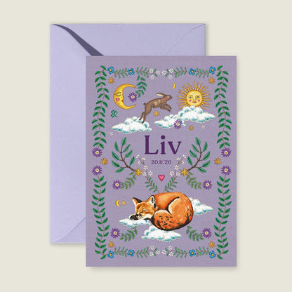 Sample Embroider Rabbit Paars - Story of July