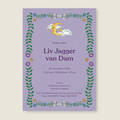 Sample Embroider Rabbit Paars - Story of July