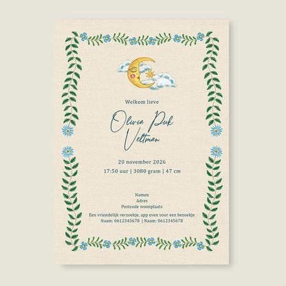 Sample Embroider Swan Heart Blue - Story of July