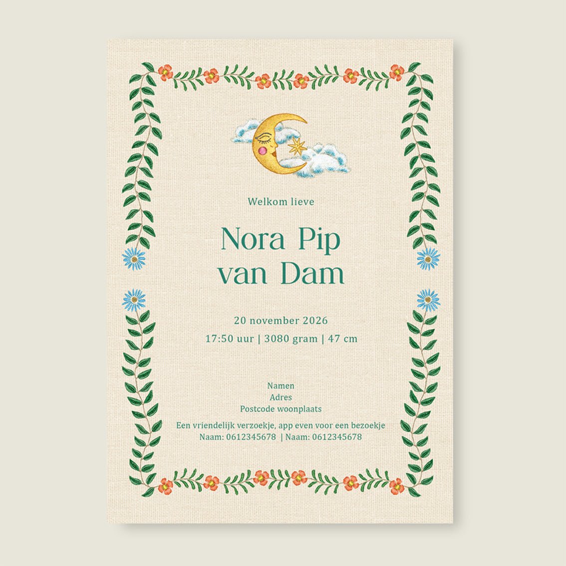 Sample Embroider Swan Offwhite - Story of July