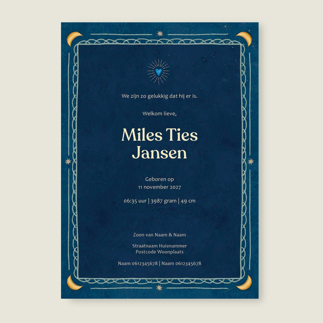 Sample Heart Bird Dark Blue - Story of July