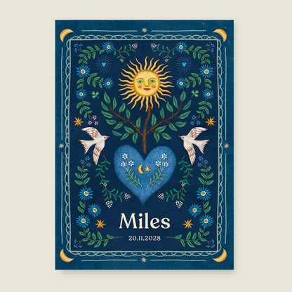 Sample Heart Bird Dark Blue - Story of July