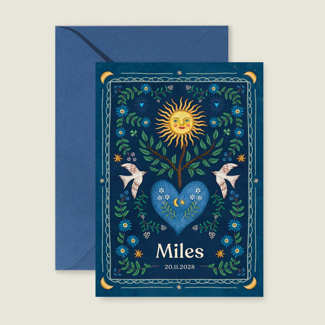 Sample Heart Bird Dark Blue - Story of July