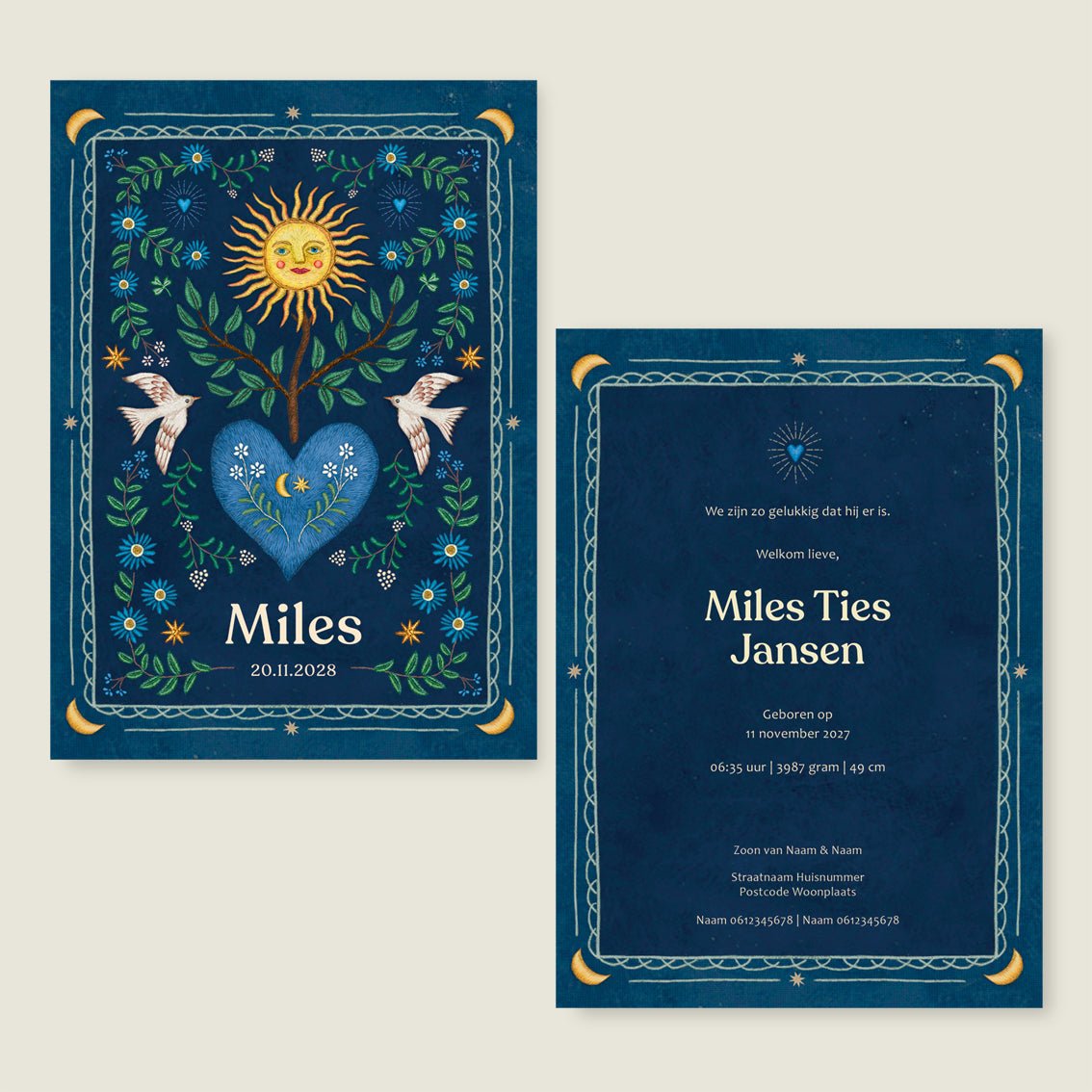 Sample Heart Bird Dark Blue - Story of July