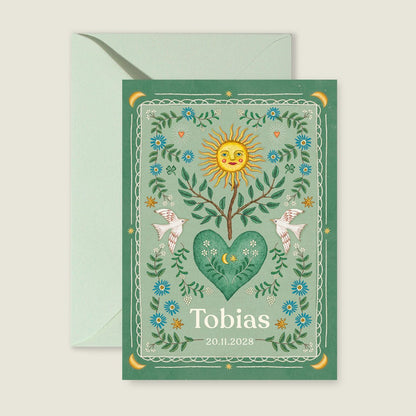 Sample Heart Bird Green - Story of July