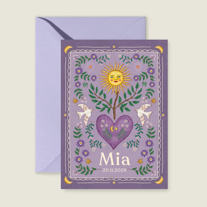 Sample Heart Bird Paars - Story of July