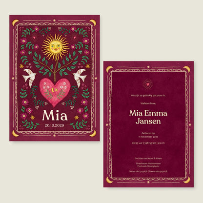 Sample Heart Bird Red - Story of July