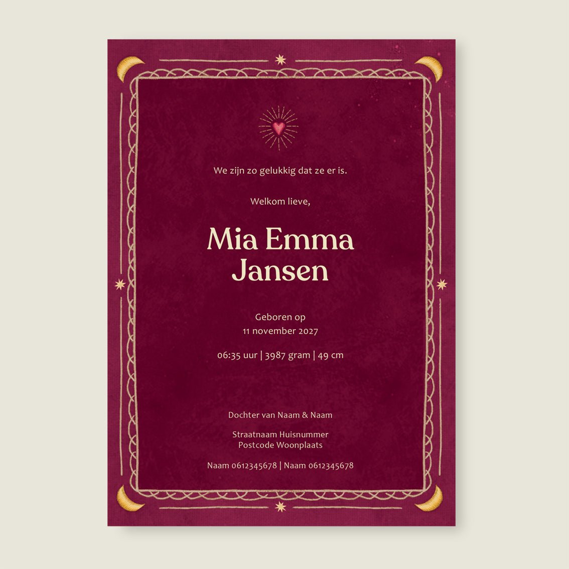 Sample Heart Bird Red - Story of July