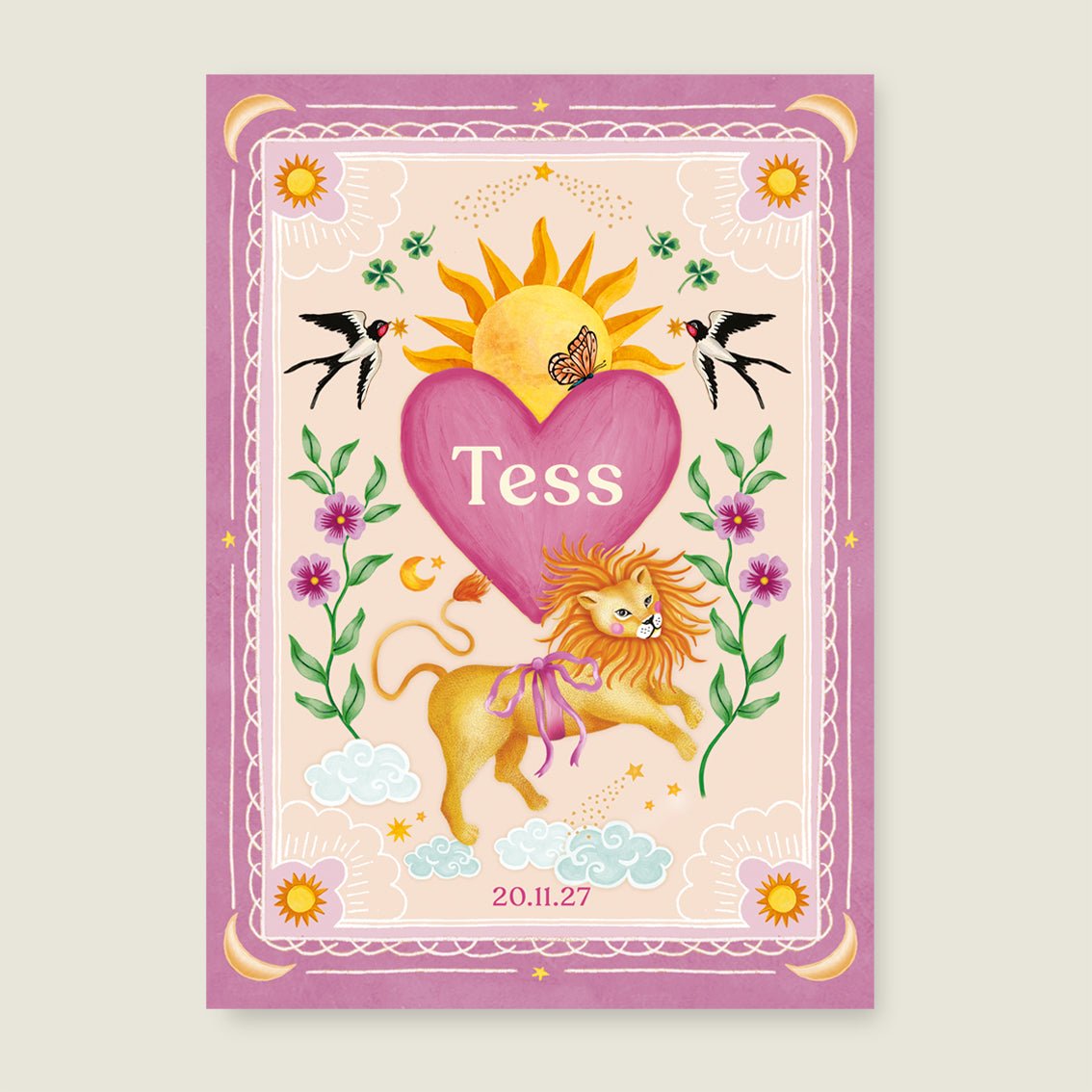 Sample Lovely Lion Heart Pink - Story of July