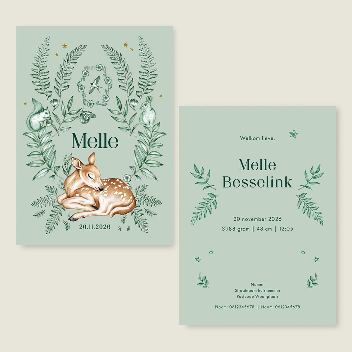 Sample Oh Little Deer Green - Story of July