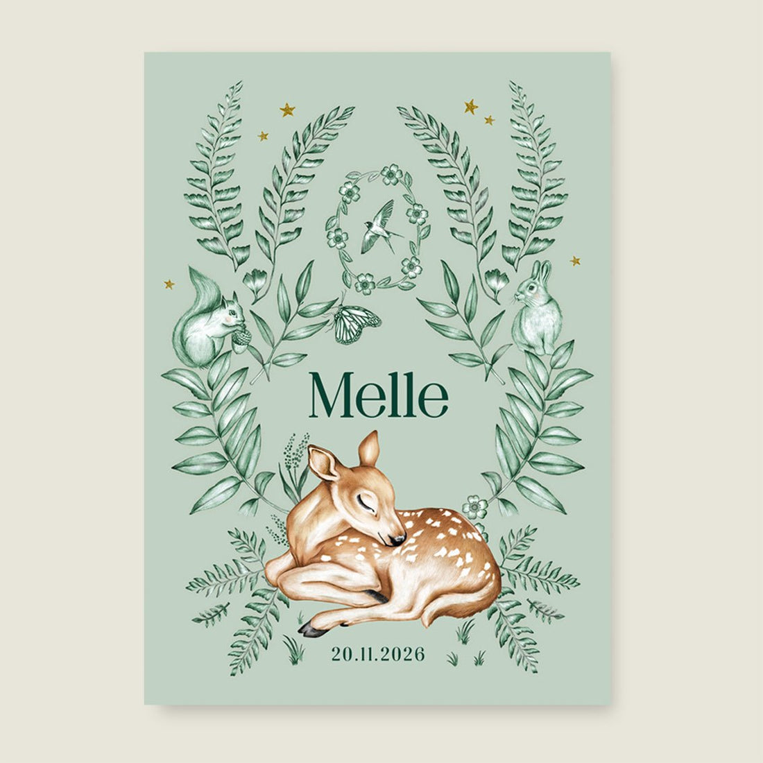 Sample Oh Little Deer Green - Story of July