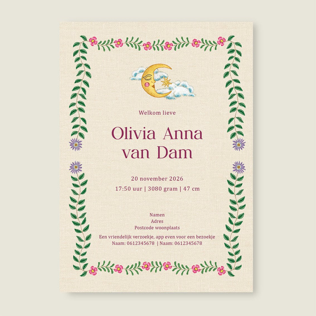 Sample Panter Flower Pink - Story of July