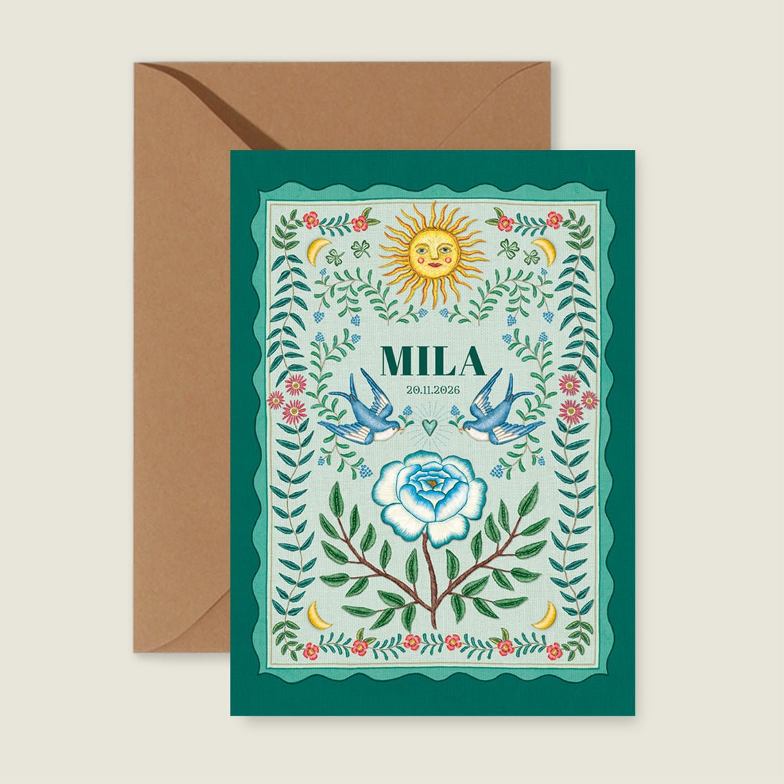 Sample Sparrow Birds Green - Story of July