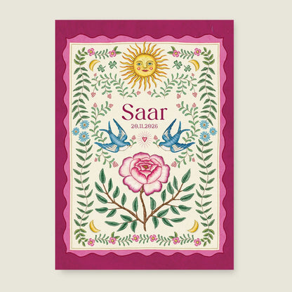 Sample Sparrow Birds Pink - Story of July