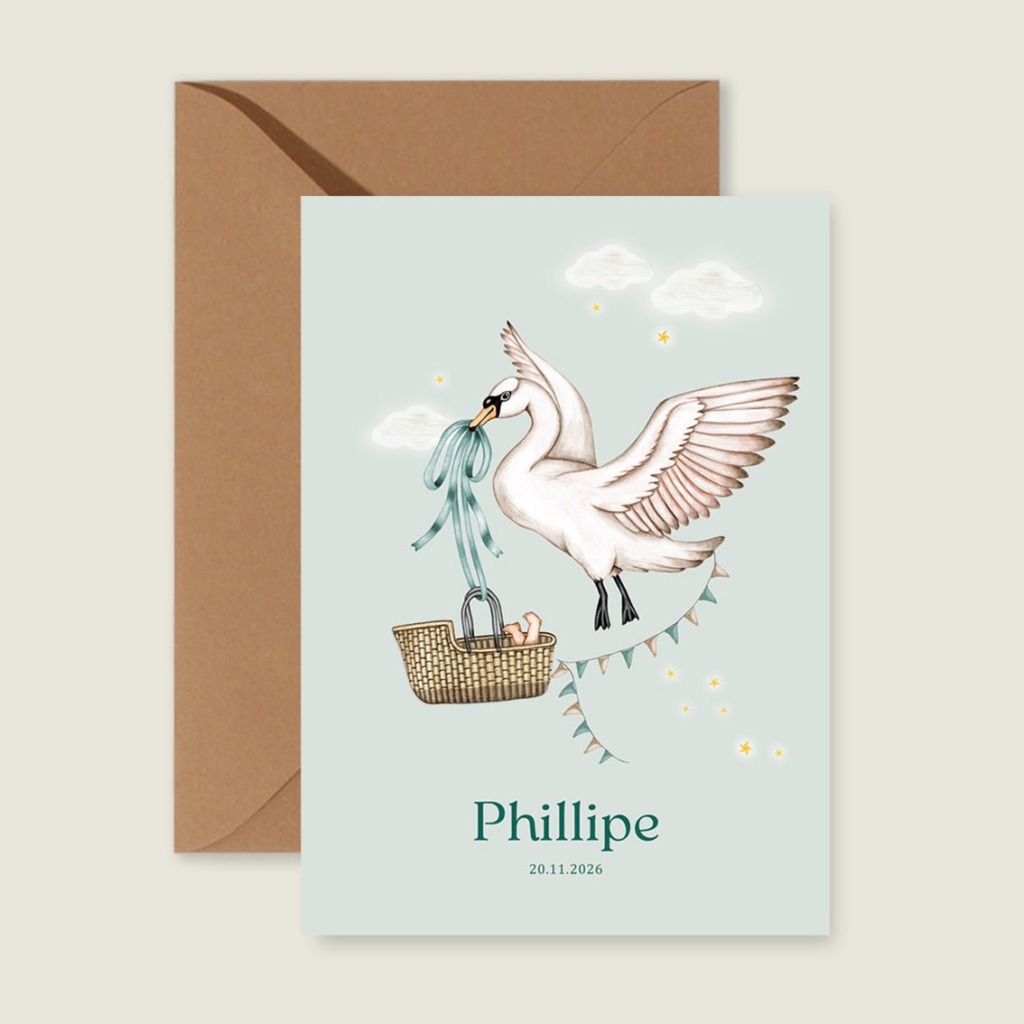 Sample Swan Basket Green - Story of July