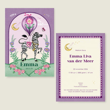 Sample Zebra Moon Paars - Story of July