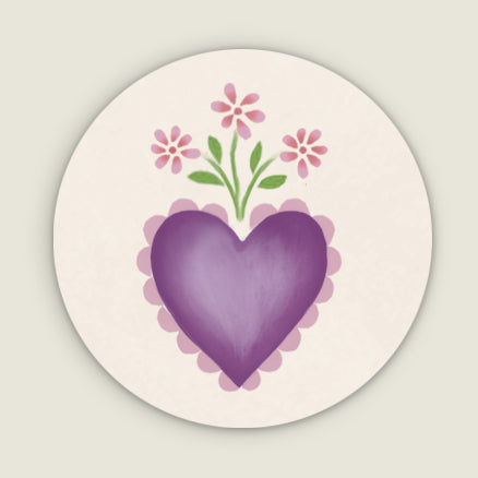 Sluitzegel Flowerheart purple
