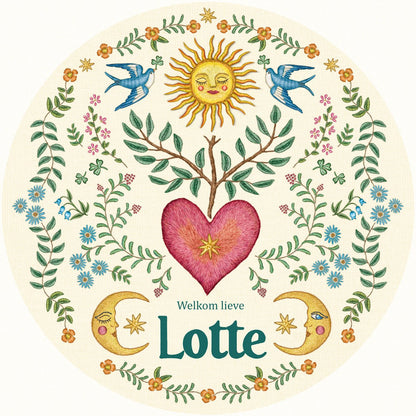 Tuinbord Embroider Heart - Story of July