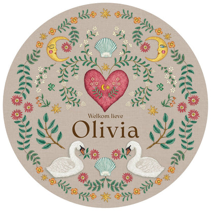 Tuinbord Embroider Swan Khaki - Story of July