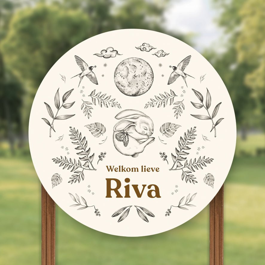 Tuinbord Little Rabbit - Story of July