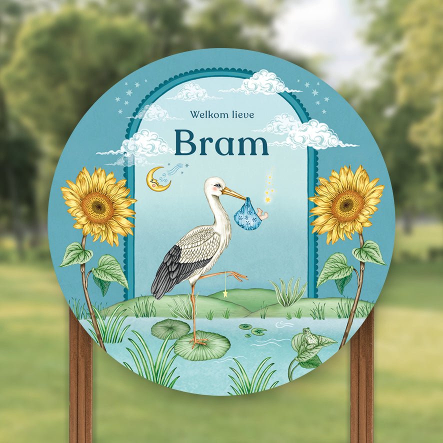 Tuinbord Stork &amp; Baby Blue - Story of July