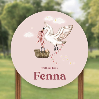 Tuinbord Swan Basket Pink - Story of July