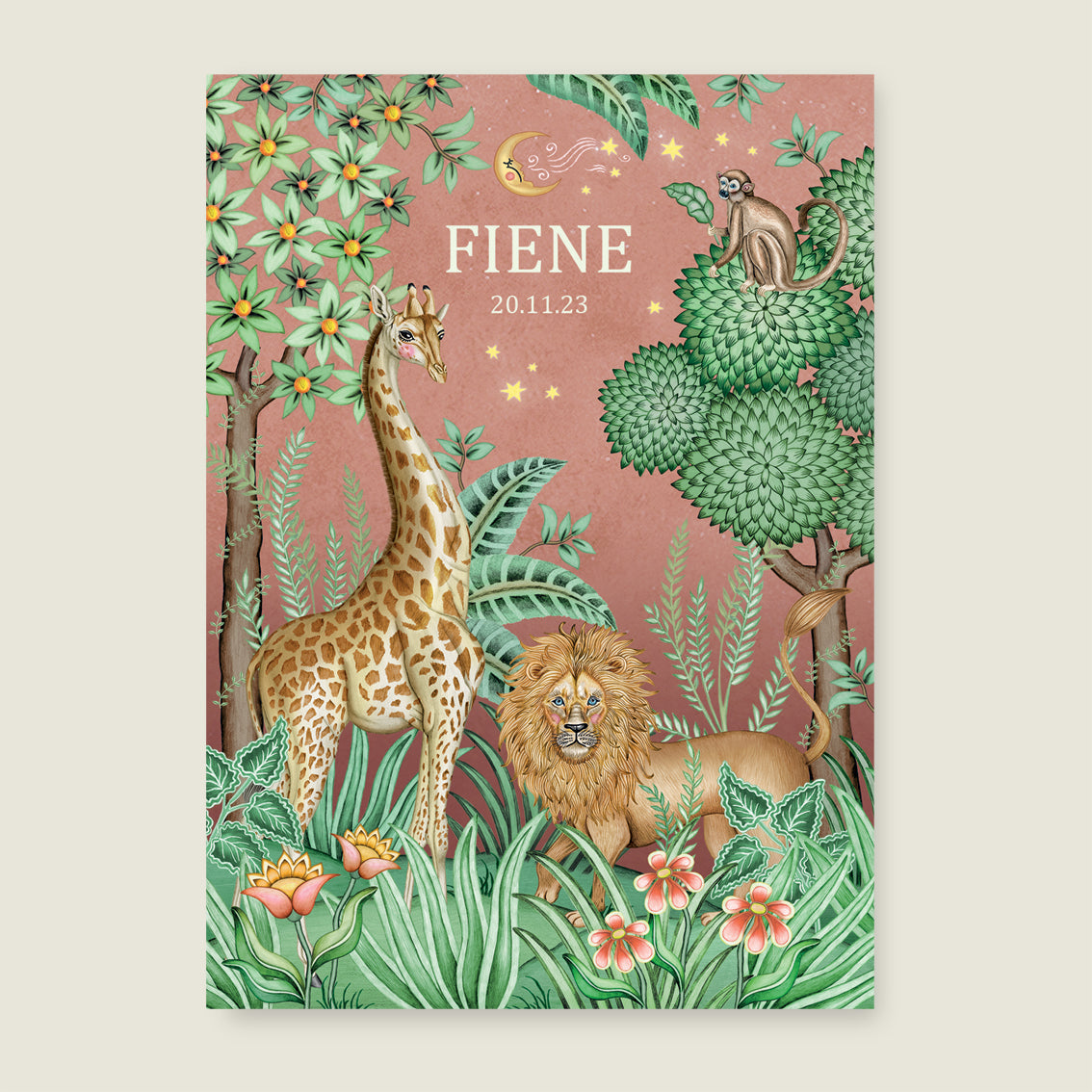 Print Lion and the giraffe terra