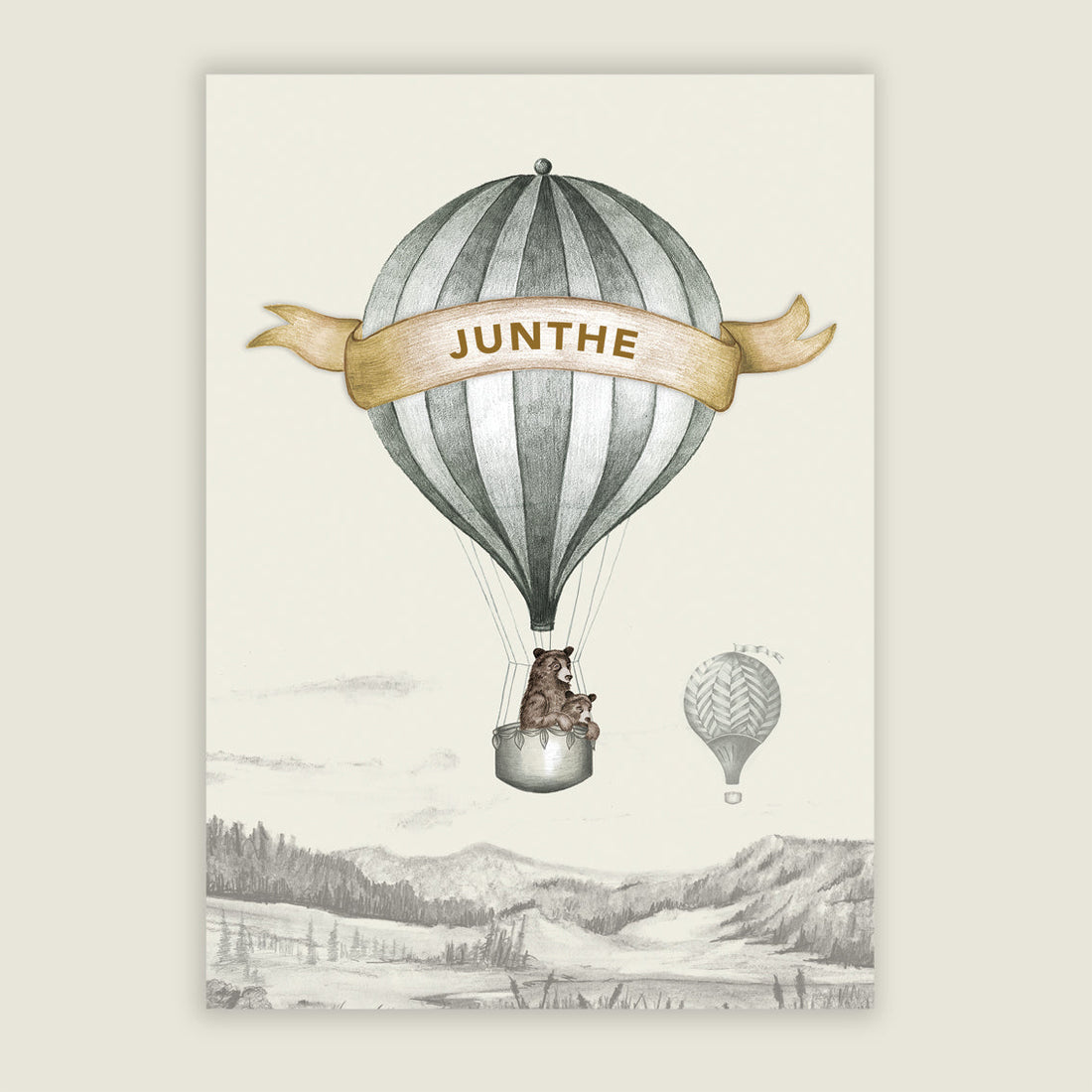 Print Bear Balloon Grey