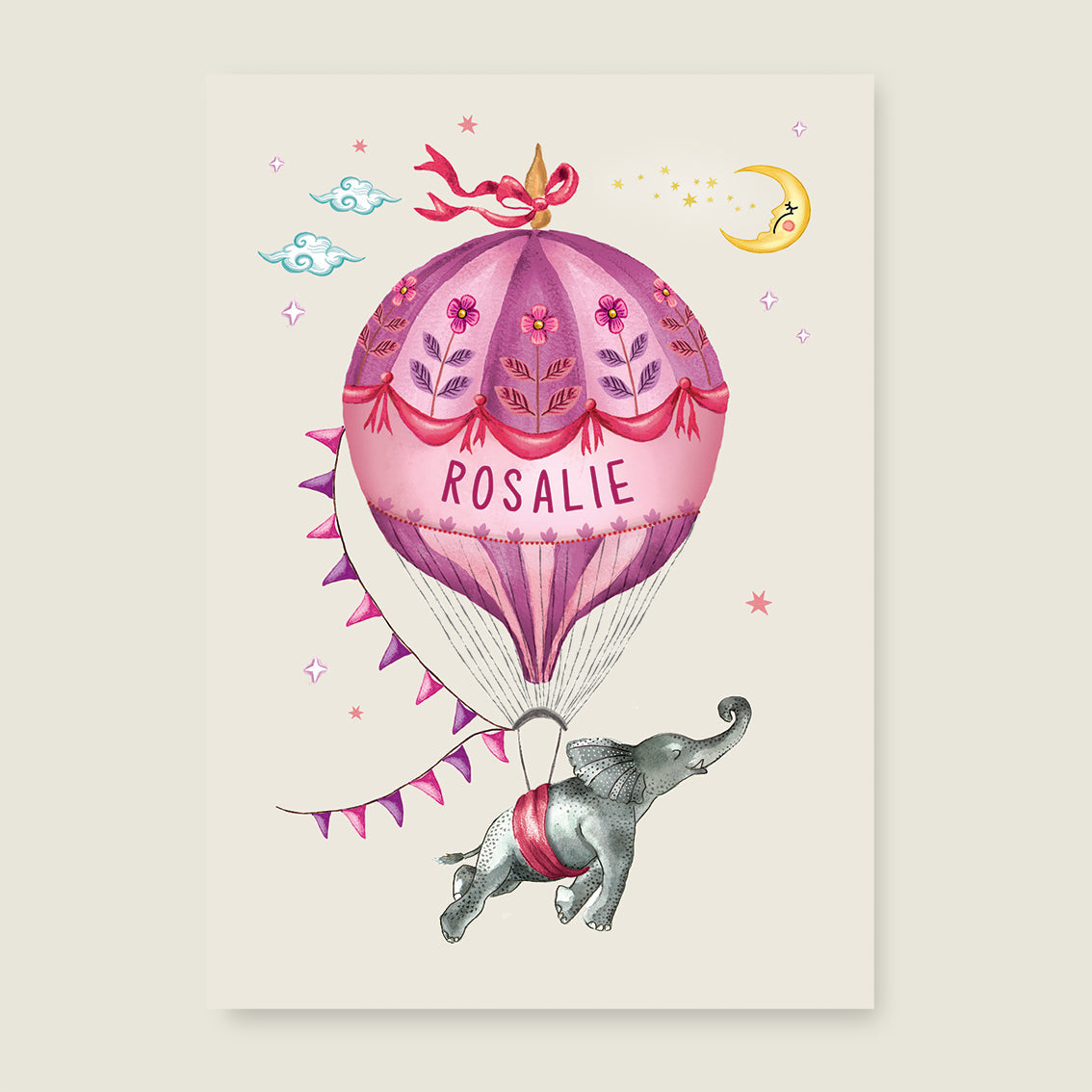 Print Elephant balloon lila