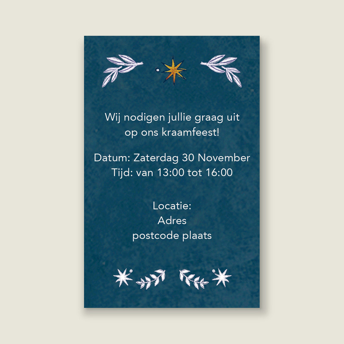 Baby shower card Moon dark blue