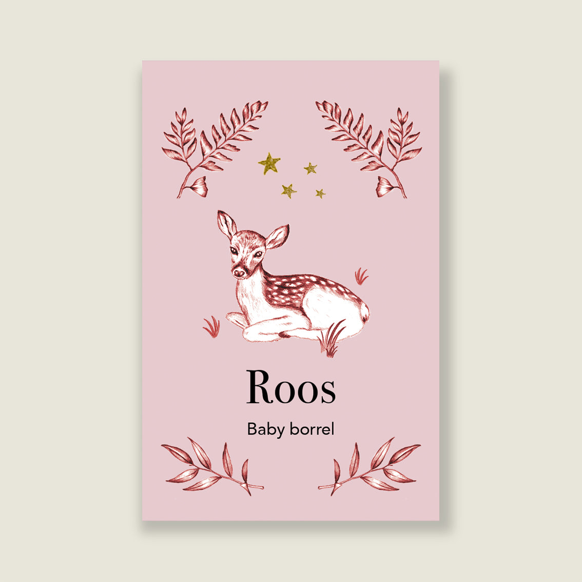 Baby shower card Oh deer pink