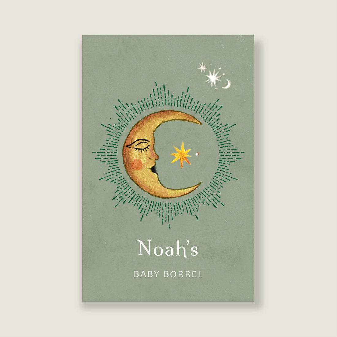 Maternity party card Moon lightgreen